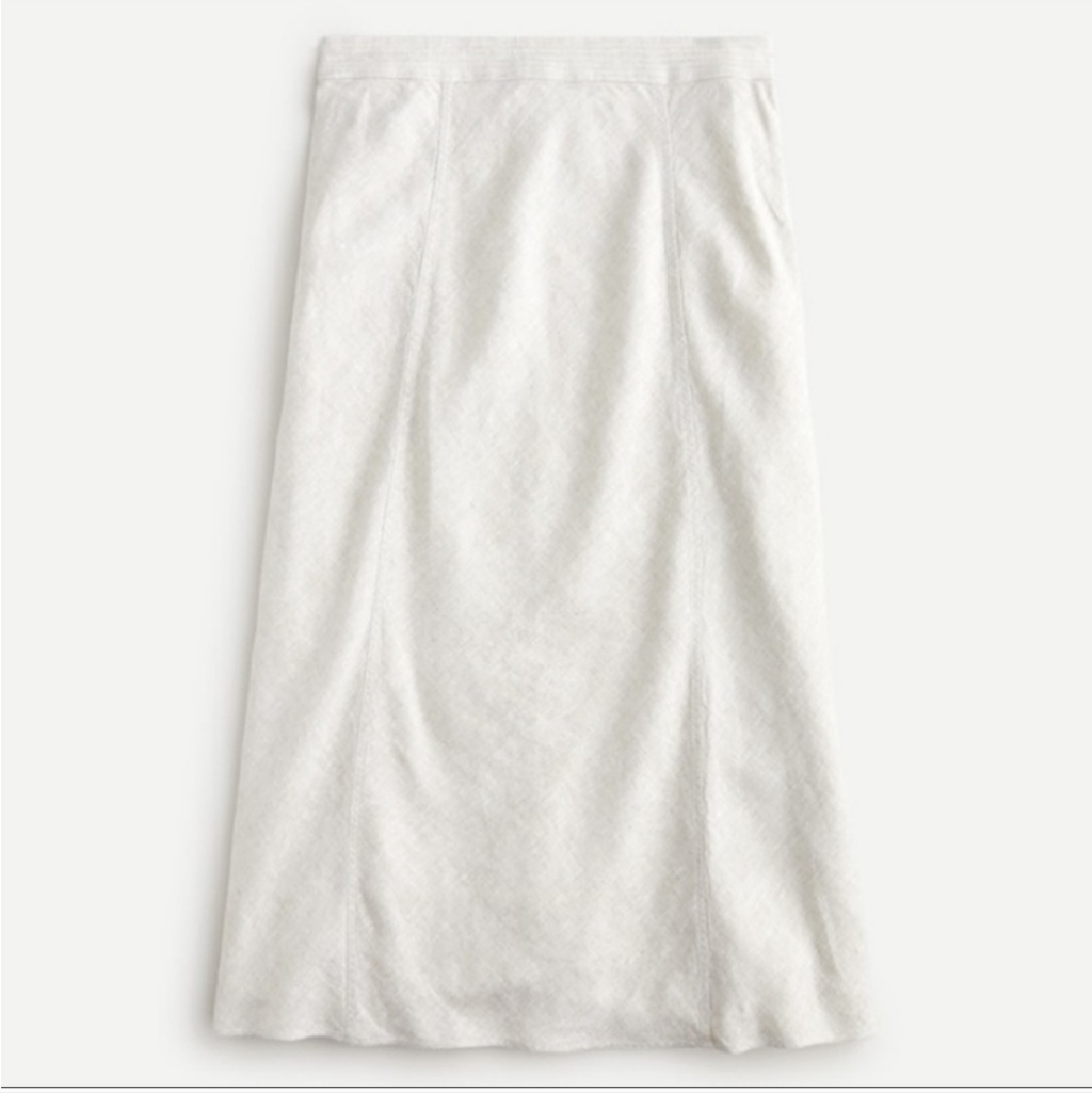 Baird Mcnutt For J. Crew Flax Color Irish Linen Midi Slip Skirt Size 8 Classic